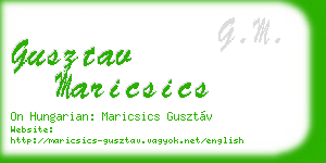gusztav maricsics business card
